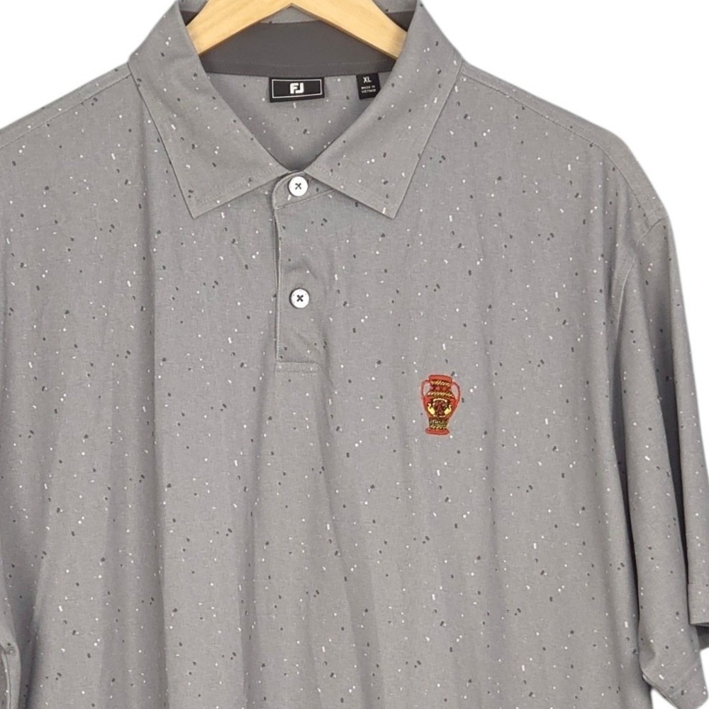 FootJoy Golf Polo Mens XL Gray Speckled Shirt Performance Casual Vase Embroidery